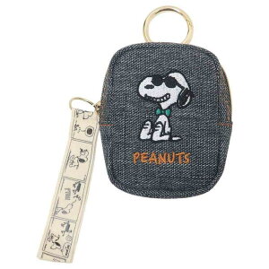 cinemacollection スヌーピー ミニポーチ カラビナ付きミニポーチ ボウタイ BK ジョークール ピーナッツ マリモクラフト 小物入れ キャラクター グッズ バッグ・鞄