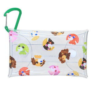 cinemacollection お茶犬 ミニポーチ クリアマルチケースS ベーシックシリーズ 総柄 マリモクラフト 小物入れ キャラクター グッズ バッグ・鞄