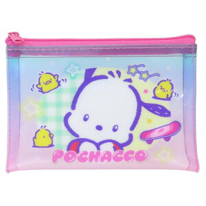 cinemacollection ポチャッコ ミニポーチ クリアフラットポーチ S 胸キュンメモリーズ サンリオ コスメポーチ 小物入れ キャラクター グッズ バッグ・鞄