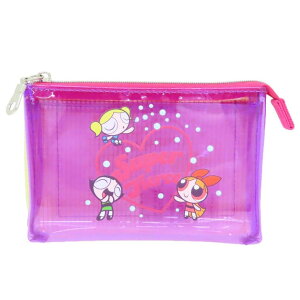 cinemacollection パワーパフガールズ ミニポーチ クリア3ポケットポーチ スーパートリオ マリモクラフト 小物入れ キャラクター グッズ バッグ・鞄