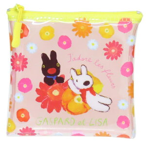 cinemacollection リサとガスパール ミニポーチ マルチポーチ 花 S&C 小物入れ クリアポーチ 絵本キャラクター グッズ バッグ・鞄