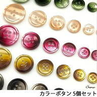 【10％OFFクーポン！9/11(金)1:59まで】shoppinggo カラーボタン 5個セット 手芸 素材 13mm 4穴 ポリエス…