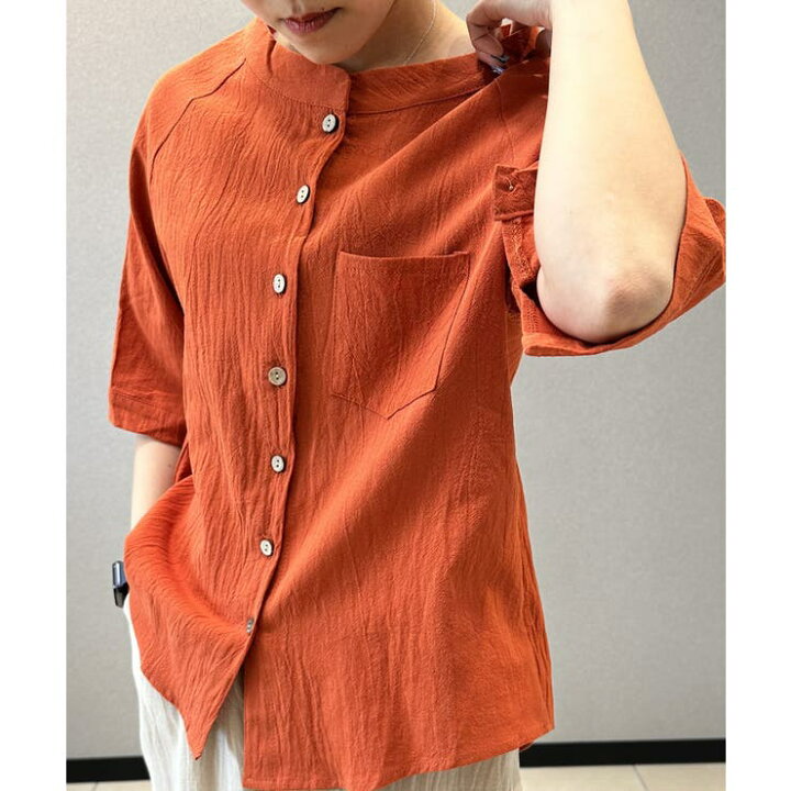 楽天市場】aimoha ゆっとり コットンリネン風7分袖シャツ コットン  