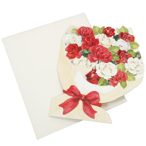 cinemacollection ブーケ型 色紙 ダイカット ばら 封筒付き 二つ折り メッセージボード M クローズピン メッセージシール4柄3枚付き 寄せ書き 卒業メモリアルグッズ シネマコレクション 文房具