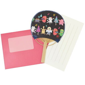 【10%OFFクーポン配布中!10/27(月)9:59まで】cinemacollection グリーティングカード 竹うちわグリーティングカード 一筆箋付きサマーカード 妖怪 アクティブコーポレーション 暑中見舞い 夏 メッ