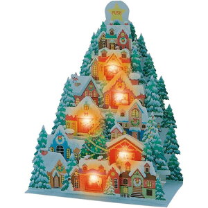 【10%OFFクーポン配布中!10/27(月)9:59まで】cinemacollection CHRISTMAS グリーティングカード メロディ JXPM25-3 クリスマスカード 立体 家並みツリー サンリオ プレゼント ポップアップ グッズ 文房具