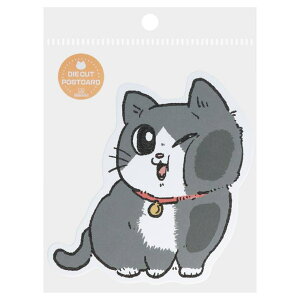 cinemacollection ねこに転生したおじさん ポストカード ダイカットポストカード プンちゃんB サンスター文具 メッセージカード 手紙 キャラクター グッズ 文房具