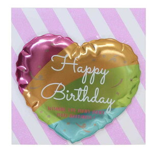 cinemacollection グリーティングカード バルーンダイカットバースデーカード ハート APJ 誕生日 メッセージカード 封筒付き グッズ 文房具