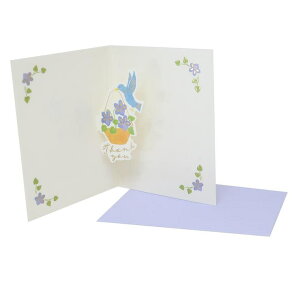 cinemacollection グリーティングカード シンプルポップアップミニカード スミレ APJ メッセージカード ミニサイズ ミニ封筒 多目的 グッズ 文房具