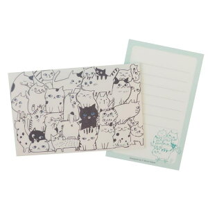 cinemacollection キャットヒル 手渡し手紙セット ミニレターセット グリーン 木野瀬印刷 便箋&封筒 かわいい グッズ 文房具