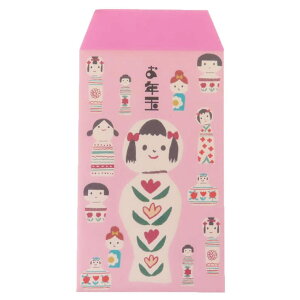 cinemacollection ぽち袋 お年玉袋 小 3枚入 こけしさん 木野瀬印刷 金封 かわいい グッズ 文房具