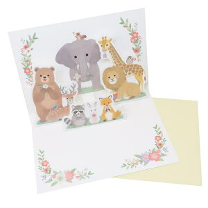 cinemacollection グリーティングカード アニマルPOP UPカード 多目的 アクティブコーポレーション メッセージカード ギフトカード お祝い 封筒付き グッズ 文房具