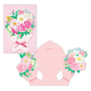 cinemacollection グリーティングカード 誕生お祝い ピンクローズブーケ 日本ホールマーク バースデーカード メッセージカード グッズ 文房具