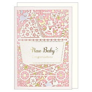 cinemacollection グリーティングカード 出産グリーティングカード ピンク クローズピン メッセージカード 出産 お祝い グッズ 文房具