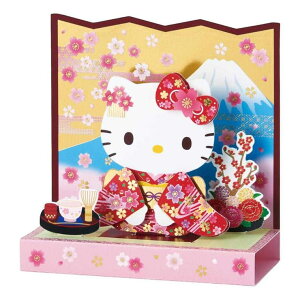 【10%OFFクーポン配布中!10/27(月)9:59まで】cinemacollection ハローキティ グリーティングカード KTワフウ WA5-5 和風カード ハローキティびょうぶの前で正座 サンリオ サンリオ 多目的 キャラクタ