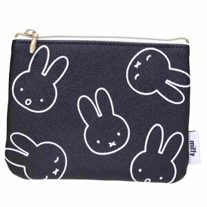 cinemacollection ミッフィー 平ポーチ MIFFY LARGE MOTIF ミニフラットポーチ ブラック ディックブルーナ エフエービージャパン 小物入れ 絵本キャラクター グッズ バッグ・鞄