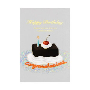 cinemacollection ROKKAKU Birthday Card POSTCARD バースデーカード 1枚入り ケーキ チョコ フタバ 箔押し 誕生日 メッセージカード グリーティングカード グッズ 文房具