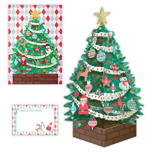 【10%OFFクーポン配布中!10/27(月)9:59まで】cinemacollection クリスマスカード クリスマスツリーカード 立体カード アタッチオーナメントツリー 日本ホールマーク Xmas メッセージカード グッズ