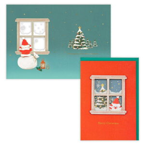 cinemacollection クリスマスカード 2つ折りカード 窓辺のサンタ 日本ホールマーク Xmas メッセージカード グッズ 文房具