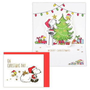 【10%OFFクーポン配布中!10/27(月)9:59まで】cinemacollection スヌーピー クリスマスカード ミニカード 立体カード SNツリーを飾ってミニ2 ピーナッツ 日本ホールマーク Xmas メッセージカード キャ
