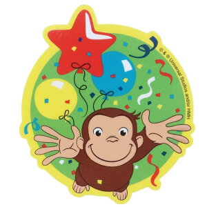 cinemacollection おさるのジョージ ステッカー ダイカット ビニール ステッカー 風船 スモールプラネット デコシール 防水 絵本キャラクター グッズ シネマコレクション 文房具