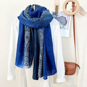 JS FASHION �y�C�Y���[ �O���f�[�V���� �����O�X�g�[�� ���f�B�[�X �G�X�j�b�N�� UV�P�A �V���[�� �X�J�[�t �唻 �����` 85×180cm ���� �傫�߃X�J�[�t ������� ��i �r�[�` ��[�΍� ��̓� �M�t