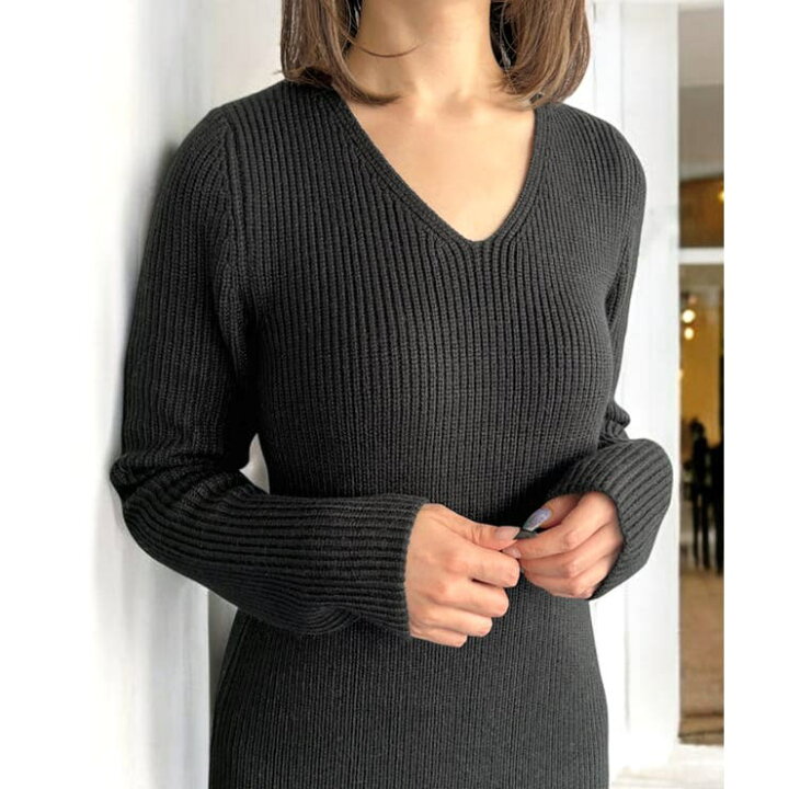 楽天市場】Vネックニットワンピース/24676 : SHOPLIST