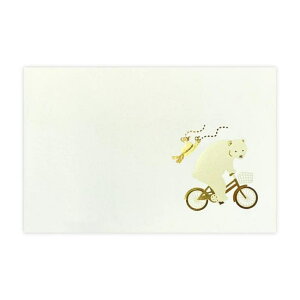 cinemacollection ROKKAKU アニマルシリーズ POSTCARD メッセージカード BEAR'S Weekend 1枚入り Hey Honey フタバ 箔押し グリーティングカード グッズ 文房具