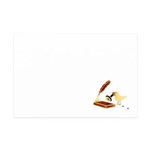 cinemacollection ROKKAKU アニマルシリーズ POSTCARD メッセージカード BIRD'S WORK 1枚入り STAMP フタバ 箔押し グリーティングカード グッズ 文房具