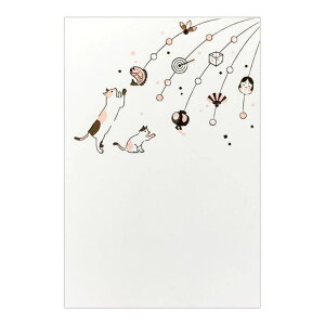 cinemacollection ROKKAKU こよみシリーズ POSTCARD こよみ季節はがき 1枚入り 1月 ねこ 猫 フタバ ポストカード 箔押し メッセージカード グッズ 文房具