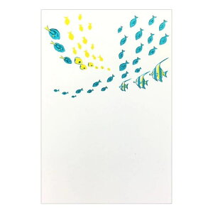 cinemacollection ROKKAKU こよみシリーズ POSTCARD こよみ季節はがき 1枚入り 8月 サマーフィッシュ フタバ ポストカード 箔押し メッセージカード グッズ 文房具