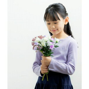 moononnon 子供服 女の子 Tシャツ 長袖 普段着 通学着 音符刺繍リブ生地インナーカットソー ブルー パープル 100cm 110cm 120cm 130cm 140cm 150cm 160cm 【むーのんのん moononnon】 トップス