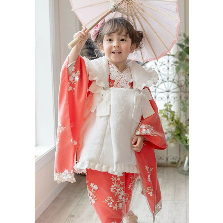 楽天市場】【1/16 1:59まで 10%OFFクーポン】七五三 3歳女の子 着物 花 