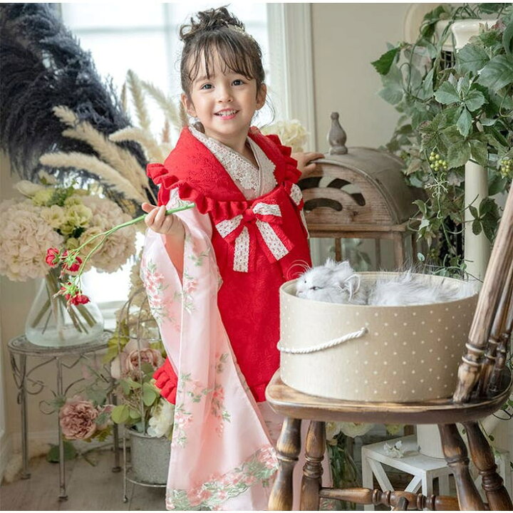 楽天市場】【3/11 1:59まで 10%OFFクーポン】七五三 3歳女の子 着物 花 
