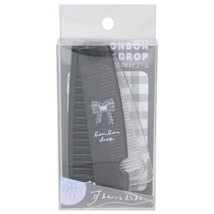 cinemacollection ボンボンドロップコスメ ヘアブラシ マイナスイオンスリム2WAYコーム リボン クーリア コスメ雑貨 折りたたみ くし 櫛 プチギフト グッズ ヘアケア