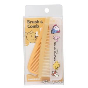 cinemacollection くまのプーさん ヘアブラシ 折りたたみブラシ&コーム ファニーフェイス ディズニー カミオジャパン 折りたたみくし キャラクター グッズ ヘアケア