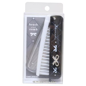 cinemacollection モノトーンリボンコスメ ヘアブラシ 折りたたみブラシ&コーム blanoir リボン カミオジャパン プレゼント かわいい 折りたたみくし かわいい グッズ ヘアケア