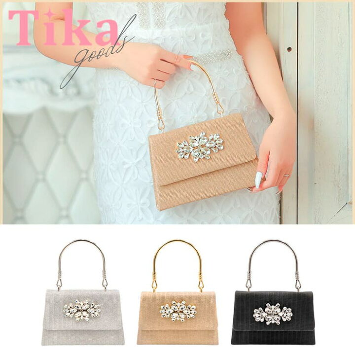 楽天市場】Tika フラワーモチーフビジュースクエア2WAYミニバッグ 