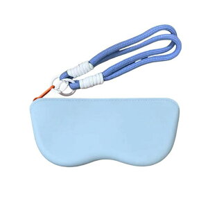 REAL STYLE メガネケース 眼鏡ケース おしゃれ スリム ソフト 軽量 ストラップ付き シリコン サングラスケース レディース メンズ 持ち運び メガネ拭き 小物