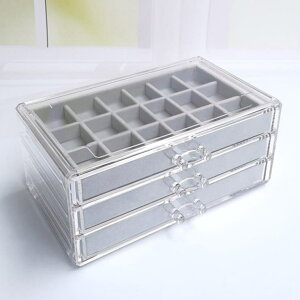 REAL STYLE アクセサリーケース 大容量 引き出し式 ジュエリーボックス 収納 3段 おしゃれ インテリア ディスプレイ 小物入れ クリアケース 寝具・インテリア雑貨