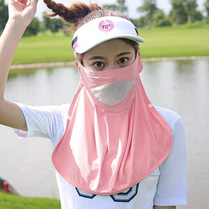 REAL STYLE フェイスカバー レディース UV 冷感 接触冷感 マスク スポーツ ゴルフ テニス 夏用 ひんやり ラッシュガード 洗える ネックカバー メッシュ スポーツ
