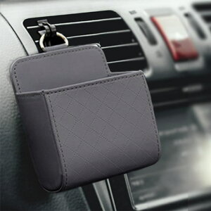 REAL STYLE 車用品 収納ボックス スマホ 車載 ホルダー エアコン 吹き出し口 ケース ポケット フェイクレザー 合皮 革 カー アクセサリー おしゃれ 便利 ゴミ箱 寝具・インテリア雑貨