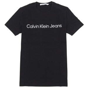 Riverall Calvin Klein �J���o���N���C�� T�V���c �N���[�l�b�N ���� �����Y ���f�B�[�X M �R�b�g�� �u���b�N J30J322552BKM Calvin Klein Jeans CORE INSTITUTIONAL LOGO SL