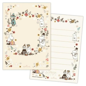 cinemacollection ムーミン 便箋 ひとことふたこと箋 ひとことMOフラワーフレーム 北欧 日本ホールマーク ミニ便せん メモ帳 キャラクター グッズ 文房具