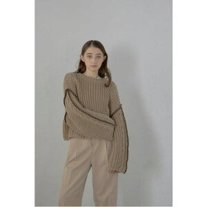 yyI25OFFN[|IzBONJOUR SAGAN bicolor wide sleeve knit pullover / zFChX[ujbg 88-004439 gbvX