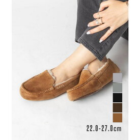 【10％OFFクーポン！12/11(木)1:59まで】U-STREAM UGG ANSLEY レディース アグ 1106878 モカシン シューズ アンスレー ボア レザー ウール スエード 履きやすい 歩きやすい 通勤 通学 普段使い スリッポン おし