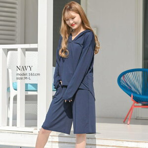 NinaetLina ラッシュガード 上下セット バミューダパンツ レディース トップス パーカー 薄手 涼しい ラッシュガード 春 夏 水着