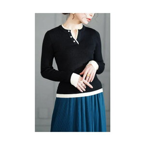 Sawa a la mode 1���ł��Ȃ��d�˒������u�j�b�g�g�b�v�X ���f�B�[�X �t�@�b�V���� �g�b�v�X �j�b�g ���� �L�[�l�b�N �z�F �d�˒��� ���u�j�b�g ���n �N���b�v�h�� 30�� 40�� 50�� 60�� �T���A����