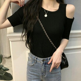 Miniministore 肩だしサマーニット レディース 肩見せ トップス