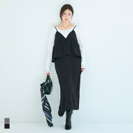 【10％OFFクーポン！8/11(火)1:59まで】coca ペプラムキャミソールワンピース ワンピース・ドレス